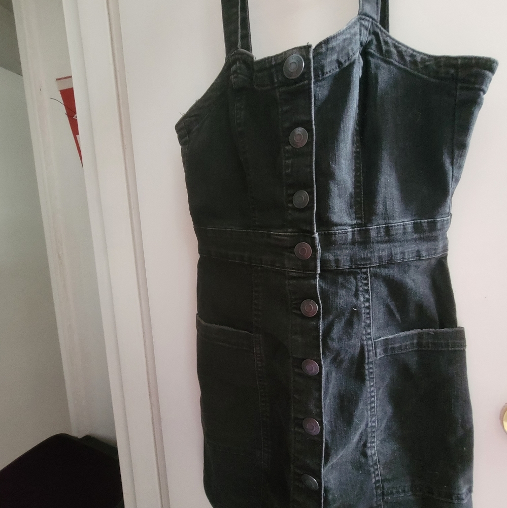 Black denim dress